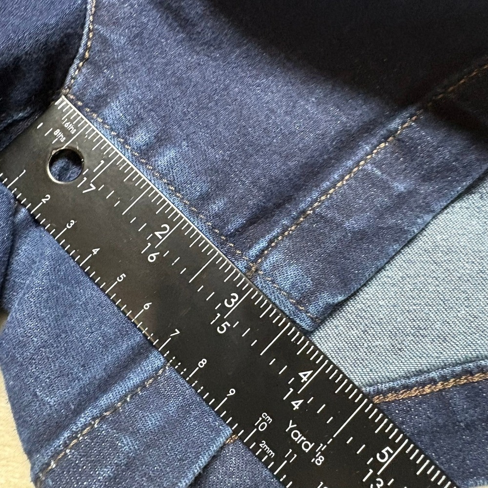 LOFT Outlet Sailor Denim Shorts 8 Blue High Rise Brass Button Dark Wash Indigo - Picture 8 of 8